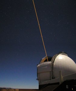 Laser guide star at the Keck Telescope